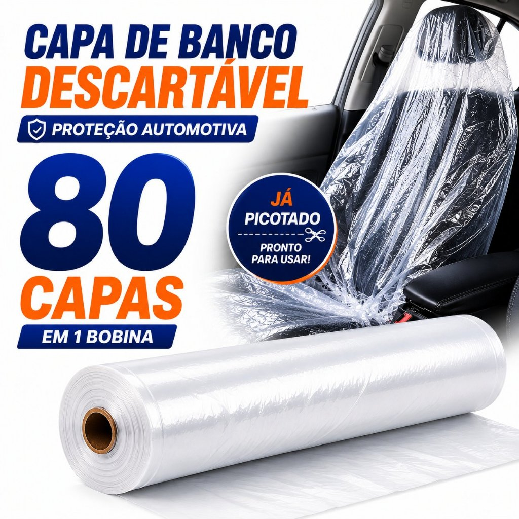 Bobina Capa de Banco Descartável Automotiva Proteção Profissional para Veículos