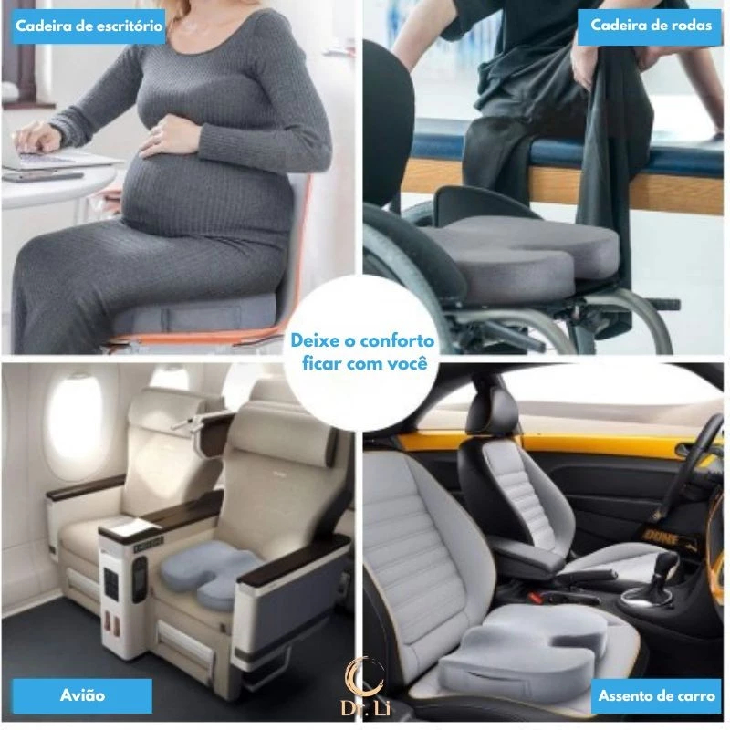 Almofada Ortopédica Gel Silicone Cóccix - Alívio de Dor e Postura Correta com Capa — imagem 2 de 2