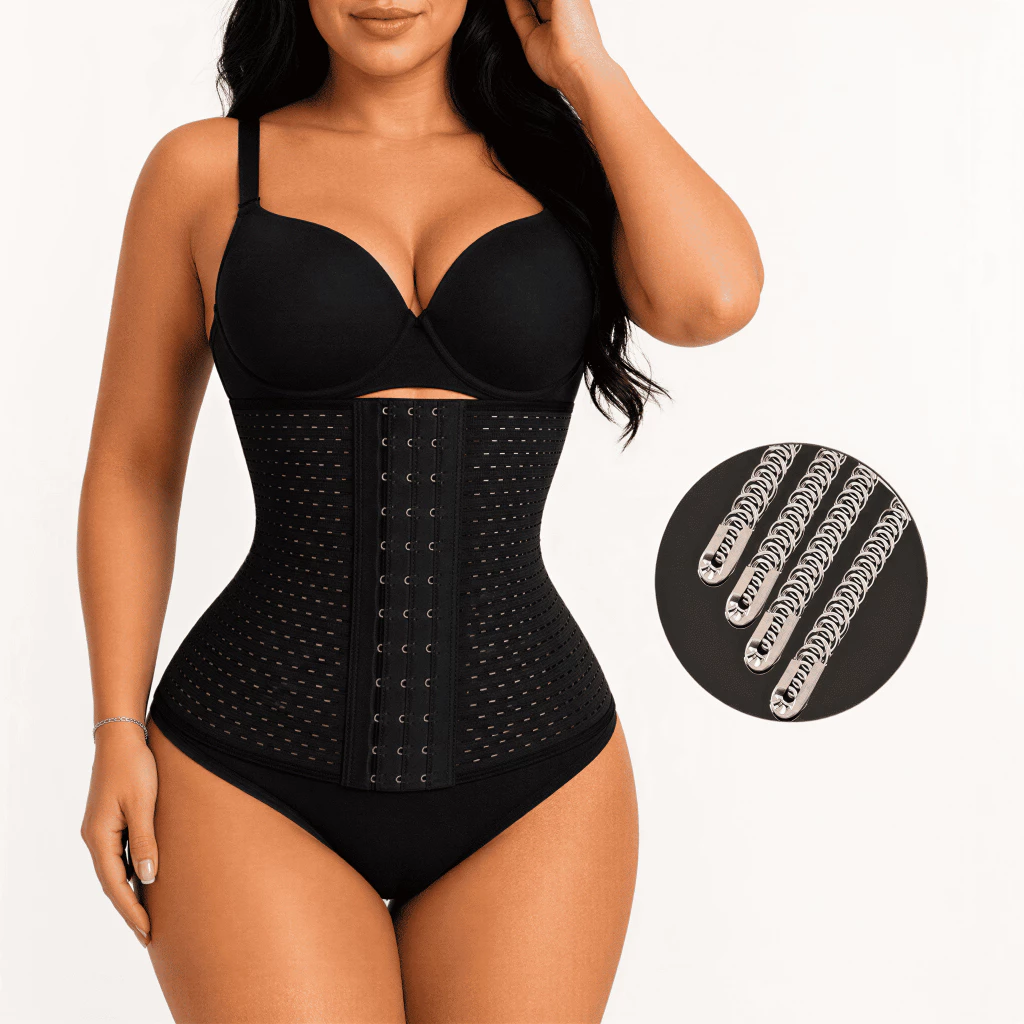Cinta Abdominal Feminina Emagrecer Rápido Ajustável 4 Barbatanas Modeladora Afina Cintura Confort