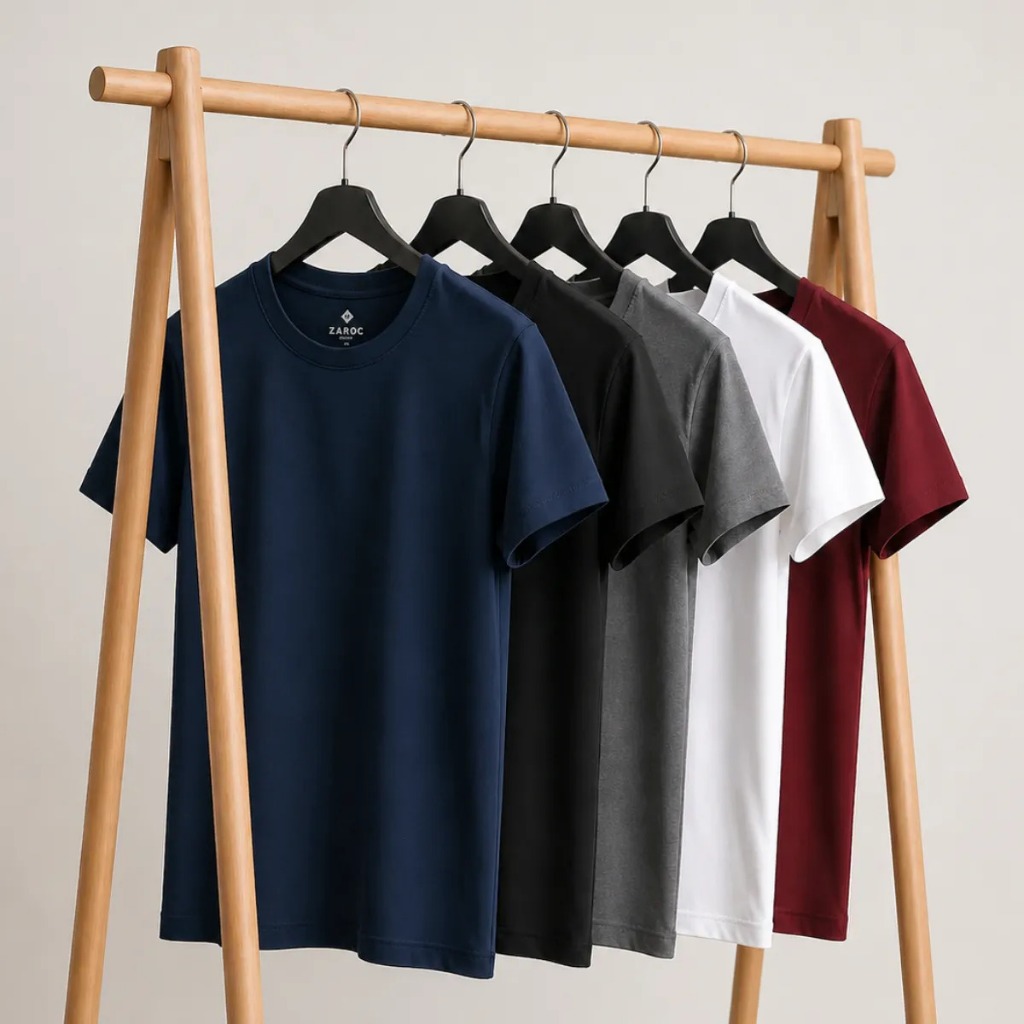 Kit 5 Camiseta Manga Curta em 100% Algodão ZAROC