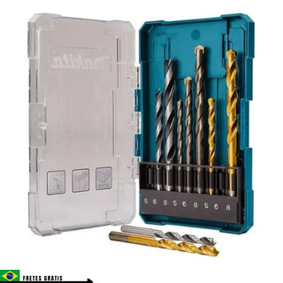 Jogo De Brocas 9 Pçs Makita Madeira Concreto Metal D-71962