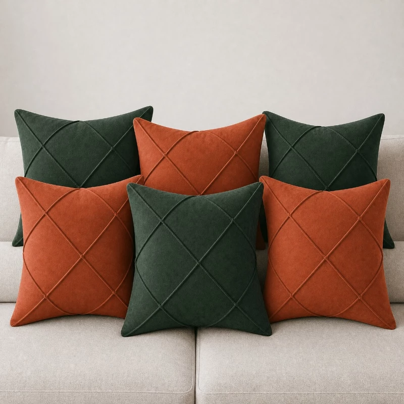 Capas de Almofada Suede Luxo 40x40 para Sofá Sala Quarto com Zíper — foto 7