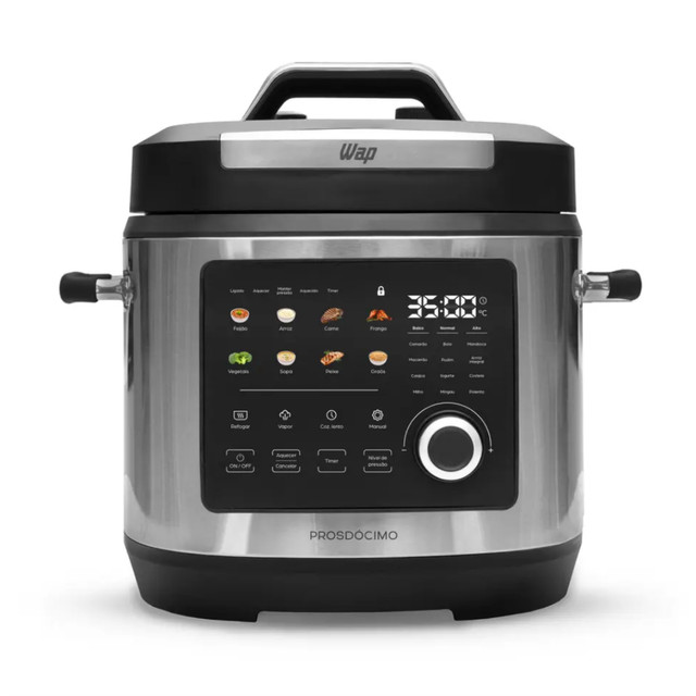 Panela De Pressão Elétrica Wap 6L Wppe6 Painel Digital Touch 1000W 10 Dispositivos de Segurança 20 Receitas 220V