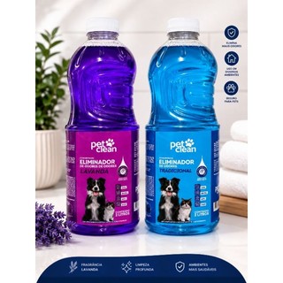 Eliminador de Odores Desinfetante Pet Clean Cachorro e Gato 2 Litros Unidade e Kit