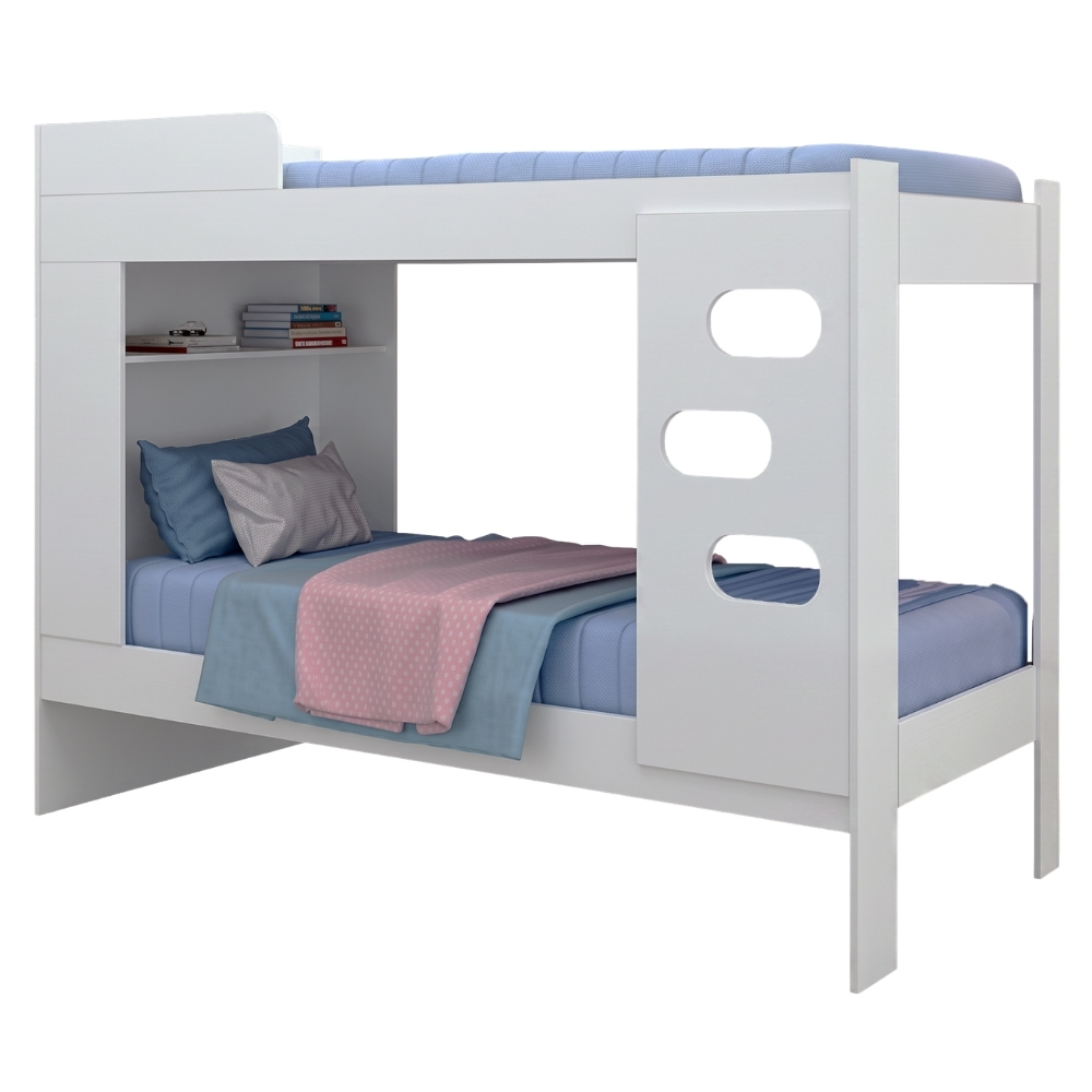 Beliche Floripa para Colchão 0,88m com Nicho Organizador J&A Branco