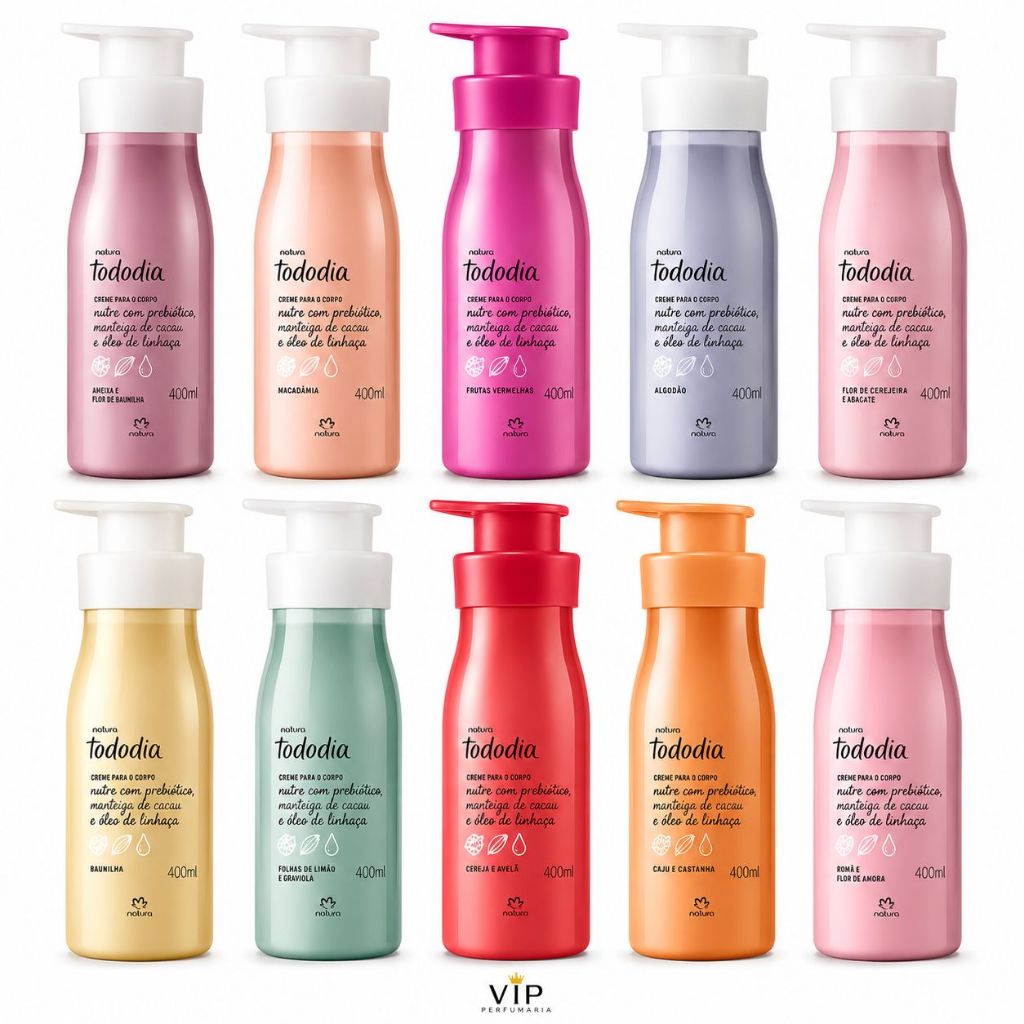 Hidratante corporal Natura tododia 400ml ( cereja e avelã,cassis ,frutas vermelhas ,etc)