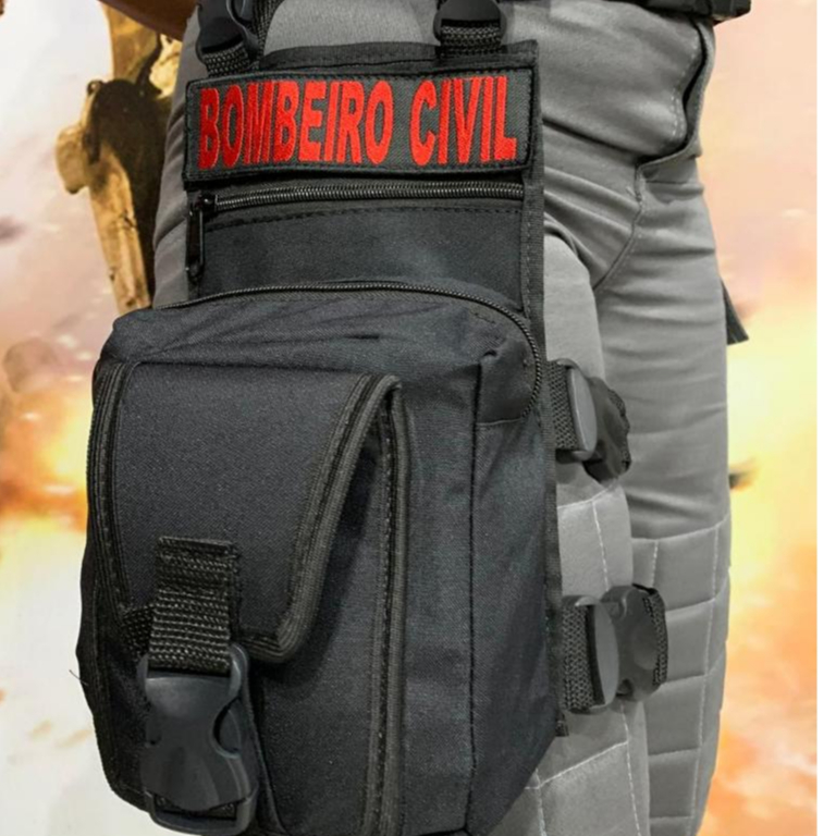 Bornal Pochete de Perna C/Bolso Frontal + Bordado