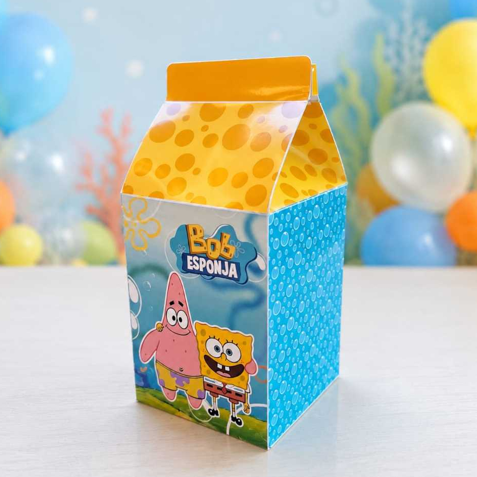 Caixa Milk Bob Esponja Personalizada | Lembrancinha Bob Esponja | Festa Infantil | Aniversário Infantil | Caixa