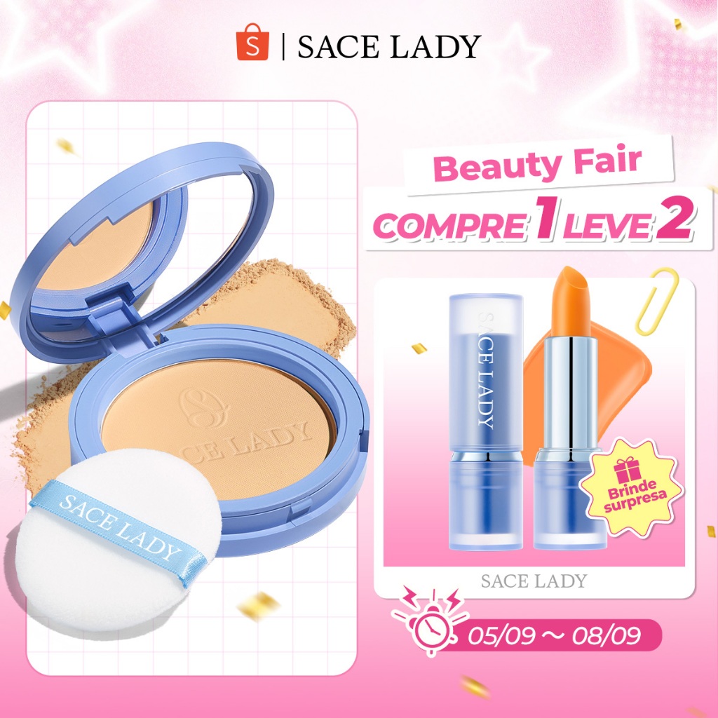 Pó Compacto SACE LADY Controle De Óleo Maquilhagem De Longa Duração Pó solto