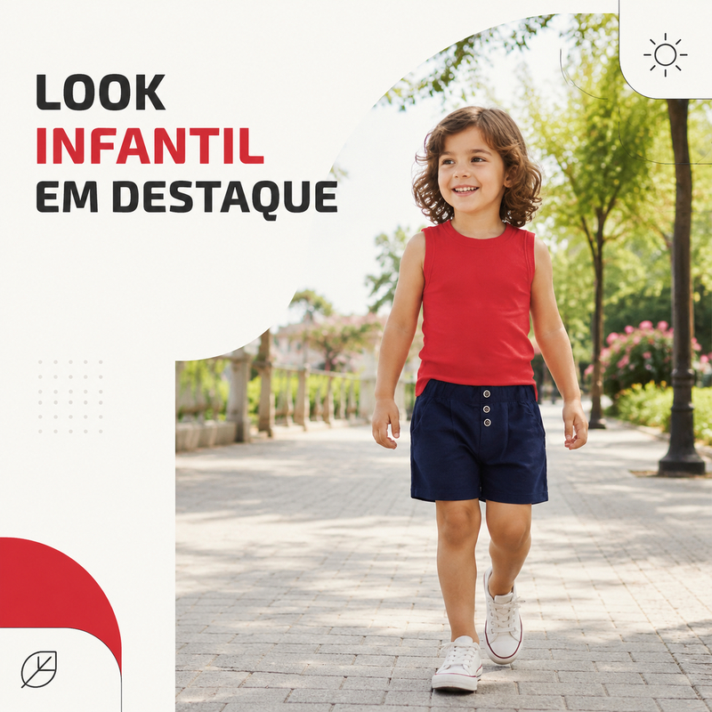 Conjunto Infantil Feminino Camiseta Regata Canelada e Short Saia - Estilo e Conforto para Pequenas Aventureiras!