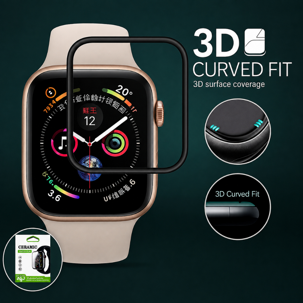 Pelicula de Ceramica 3D 9D curvada Apple iWatch 38mm 40mm 41mm 42mm 44mm 45mm 46mm 49mm Ultra serie 7