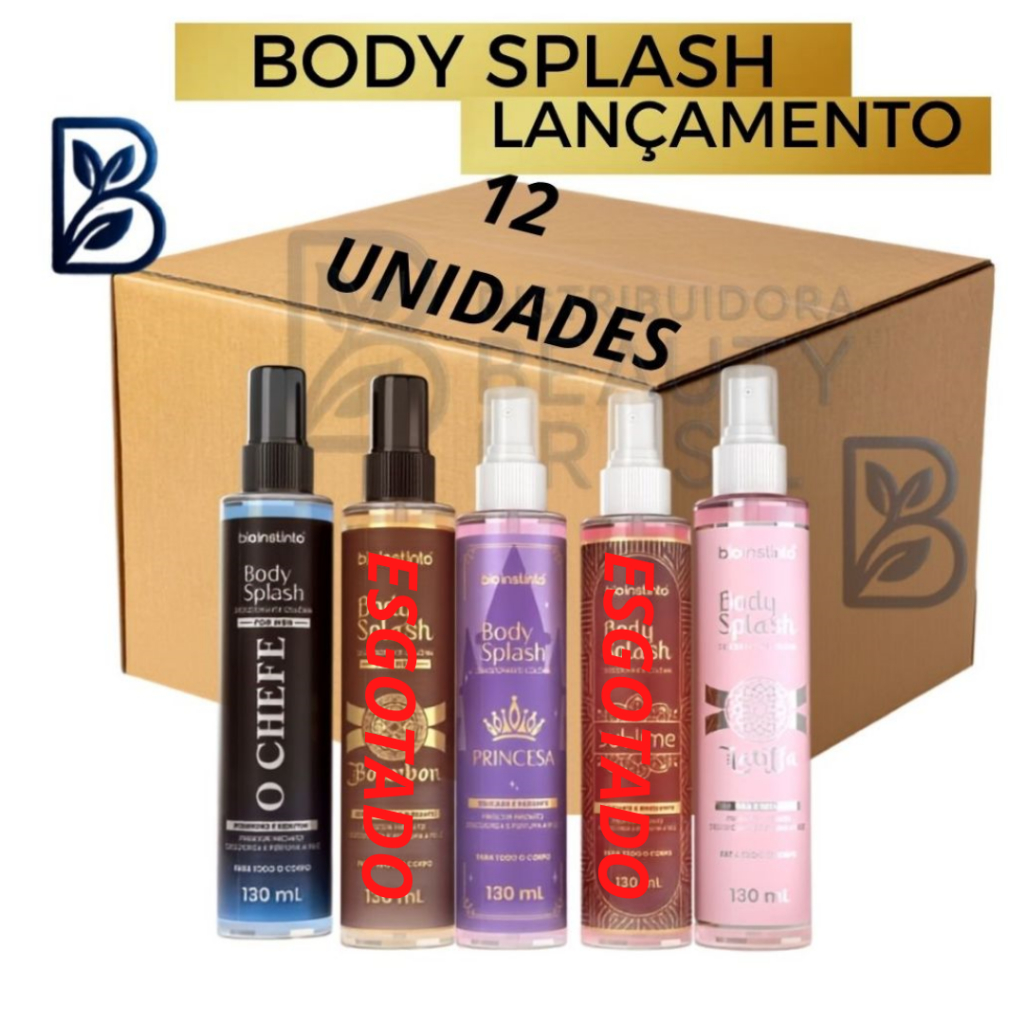 12 UND NOVO BODY SPLASH PERFUMARIA FINA(PODE ESCOLHER) 130ML PERFUME CORPORAL REFRESCANTE VARIAS FRAGRÂNCIAS