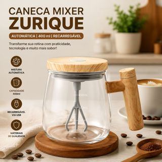 Copo Misturador Automático Elétrico Usb Vidro Borossilicato