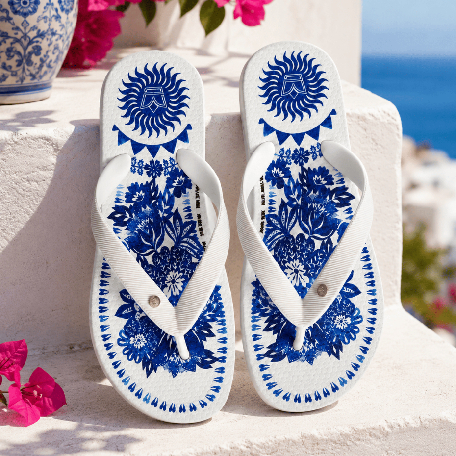 Chinelo Feminino Branco Azul Confortável Estilo Aconchegante do 33 ao 40