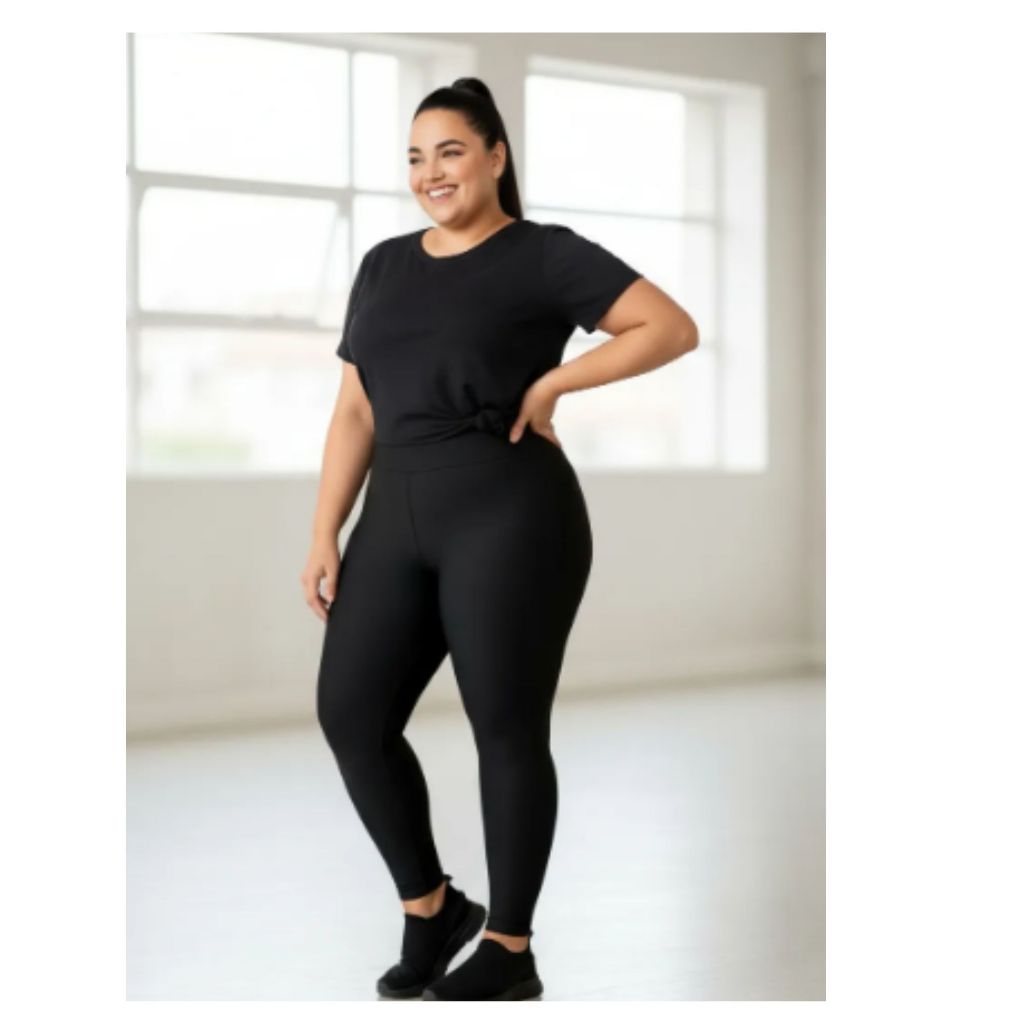 Conjunto Treino Academia Plus Size Crossfit Ginastica Bermuda Legging + Calça Legging