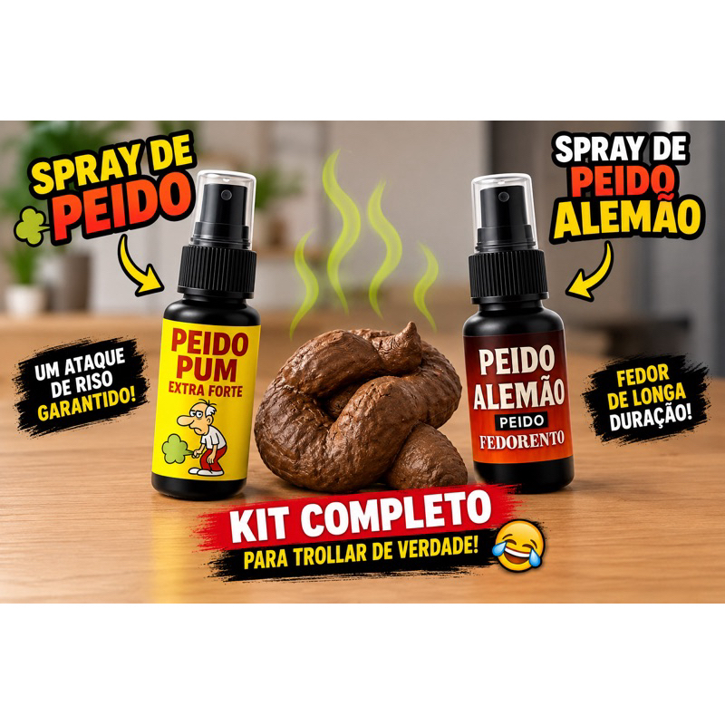 kit coco +Peido Alemão ou Peido Pronto Pum Pegadinha Super Forte - Zoeira - Pegadinha - 30ml