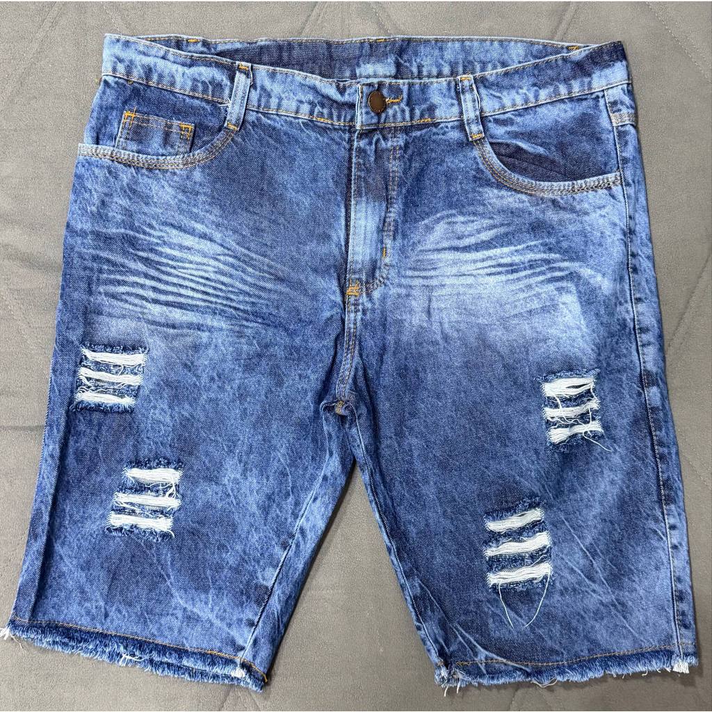 Bermuda Jeans Masculina Rasgada Estilosa Modelo Jogador Envio HOJE