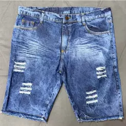 Bermuda Jeans Masculina Rasgada Estilosa Modelo Jogador Envio HOJE
