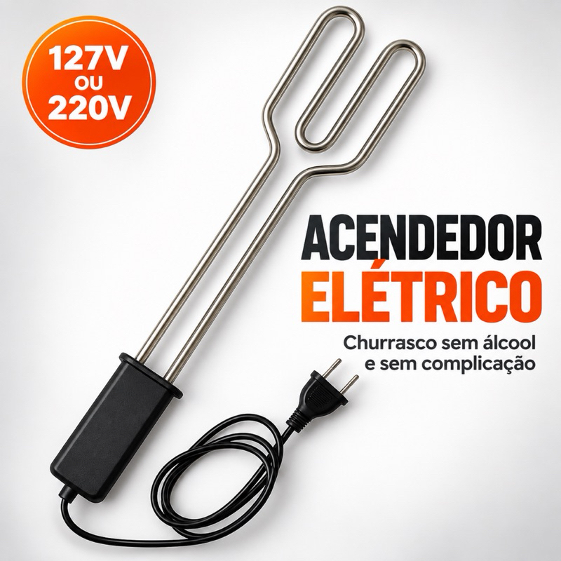 Acendedor Elétrico Churrasqueira Lareira Fogão A Lenha