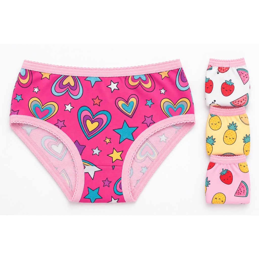 KIt 12 Calcinhas Infantil 100% Algodão Sortidas Estampadas P ao GG