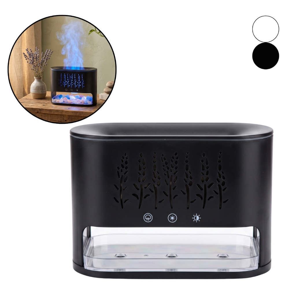 Umidificador Difusor Aromatizador de Ambiente LED - Pedras Decorativas, USB, Ultrassônico