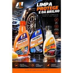 Kit Pretinho Gel, Silicone Gel e Lava Auto com Cera - 500 ml