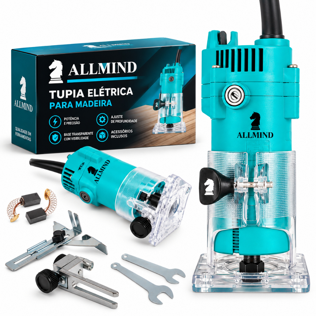 Tupia Laminadora Profissional Com Kit Fresa E Maleta De 15 Peças
