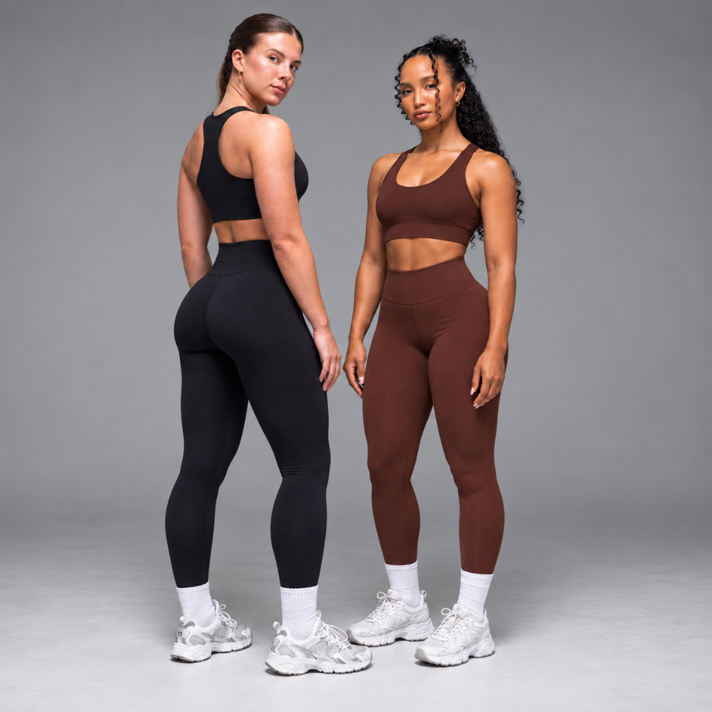 Conjunto Academia Feminino Calça Legging e Top Nadador Zero Transparência Suplex Premium Fitness