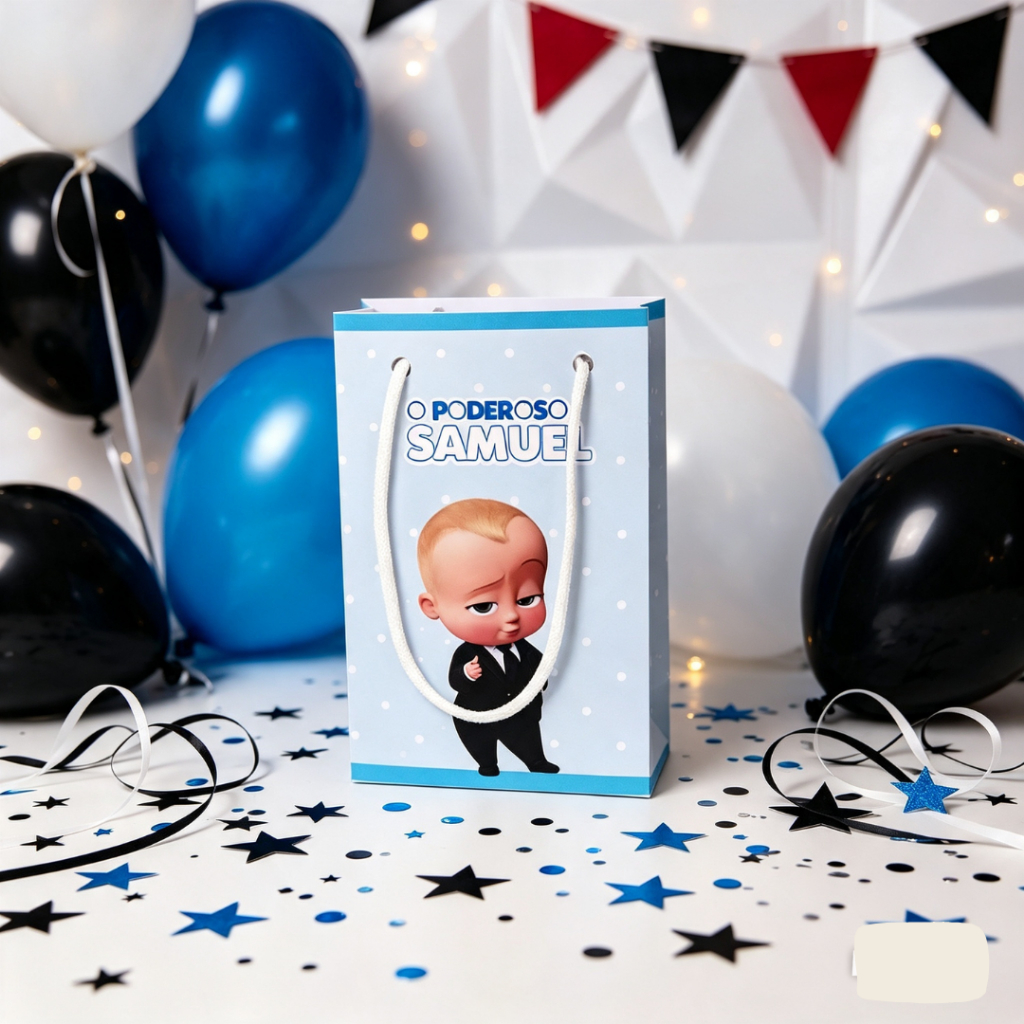 SACOLINHA PERSONALIZADA O PODEROSO CHEFINHO/ANIVERSÁRIO/O PODEROSO CHEFINHO PARA LEMBRANCINHAS TAMANHO P