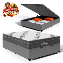 Cama Box Baú - Colchão Espuma D33 Ortobom Airtech 100 Casal