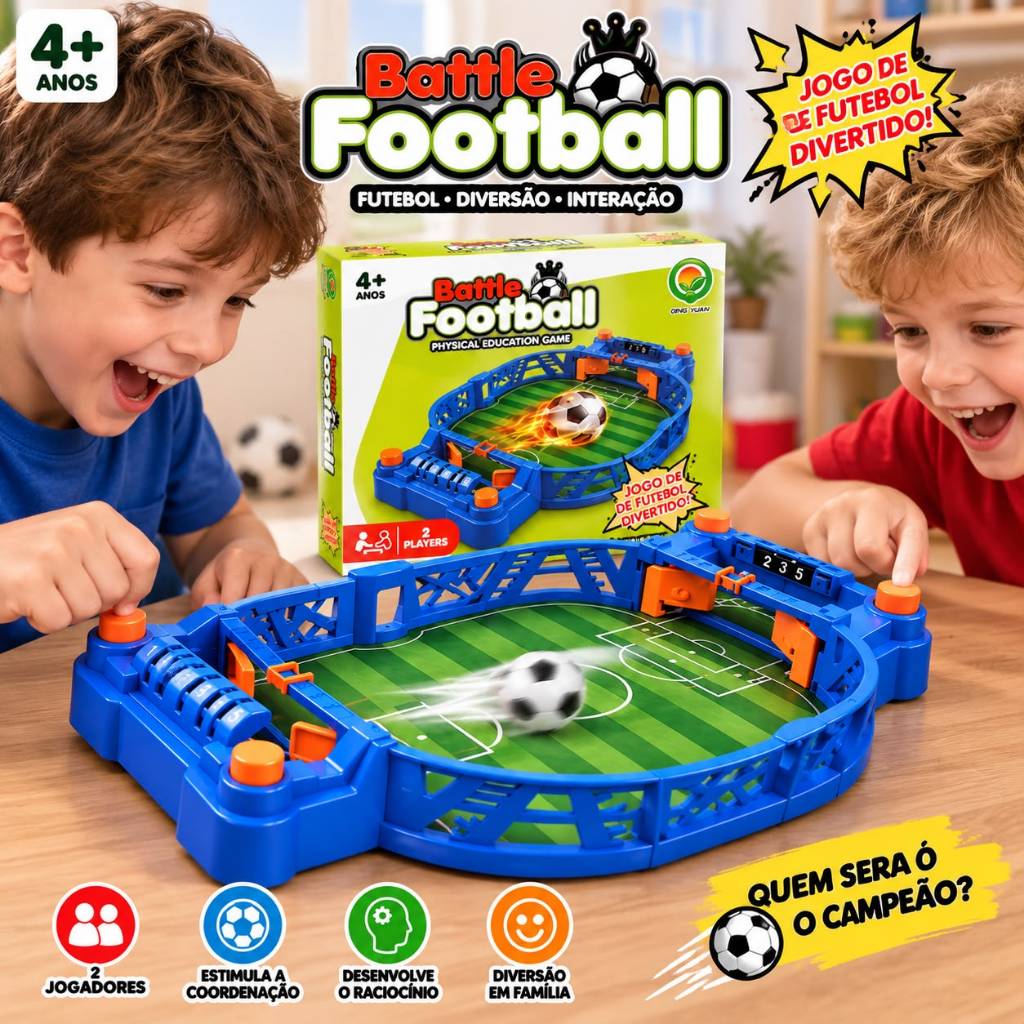 Jogo de Futebol Infantil Brinquedo Mini Mesa Portátil com Bola 2 Jogadores Criança Adulto