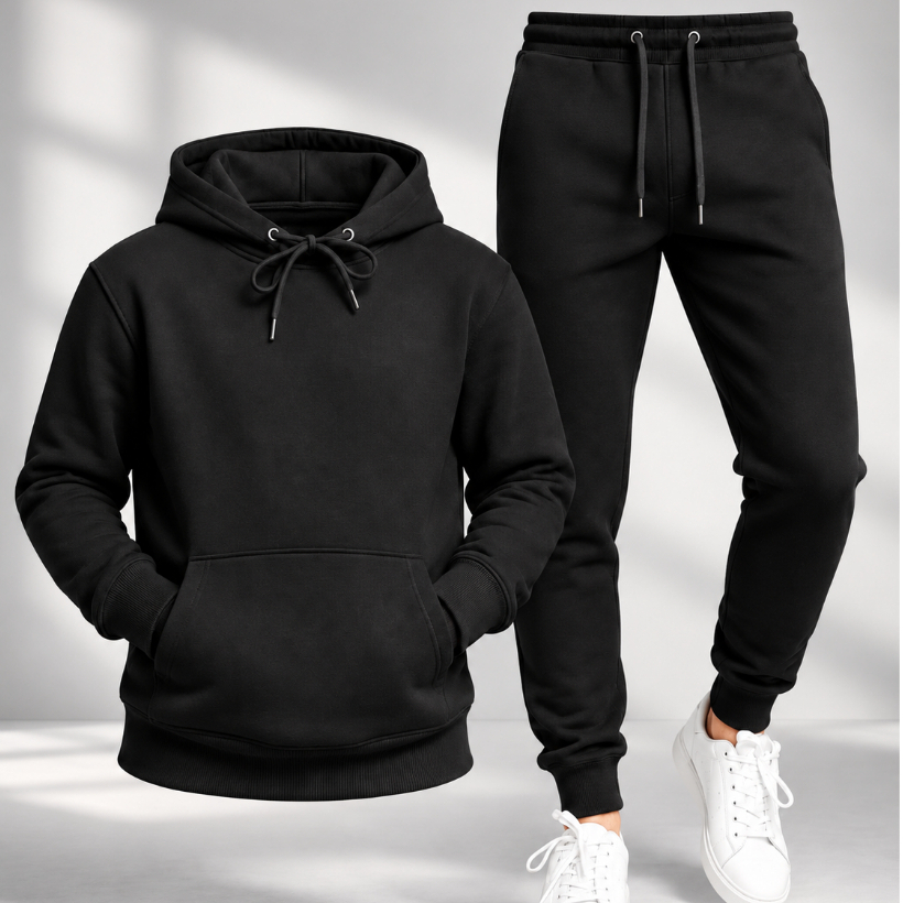 Conjunto Infantil Masculino Moletom 2 Peças com Capuz Calça Jogger Menino Inverno Roupa de Frio Confortável Veritum Kids
