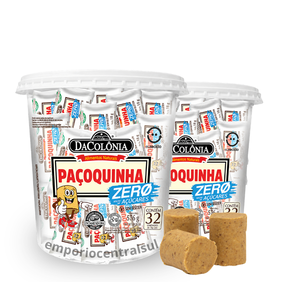 Paçoca Zero Adição de Açúcares 2 Potes - DaColônia