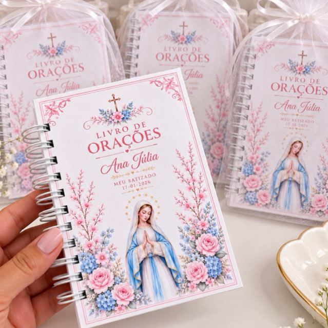 Livro de Orações Personalizados  lembrancinha de batizado Primeira Eucaristia Primeira Comunhão