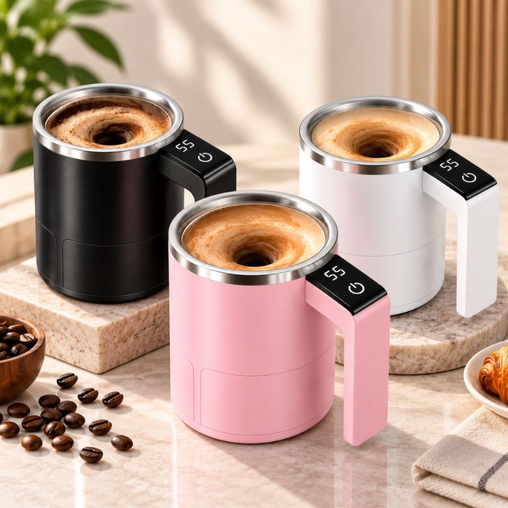 Caneca Térmica Magnética Automática Misturador Bebida Mixer Café Shake Recarregável Portátil