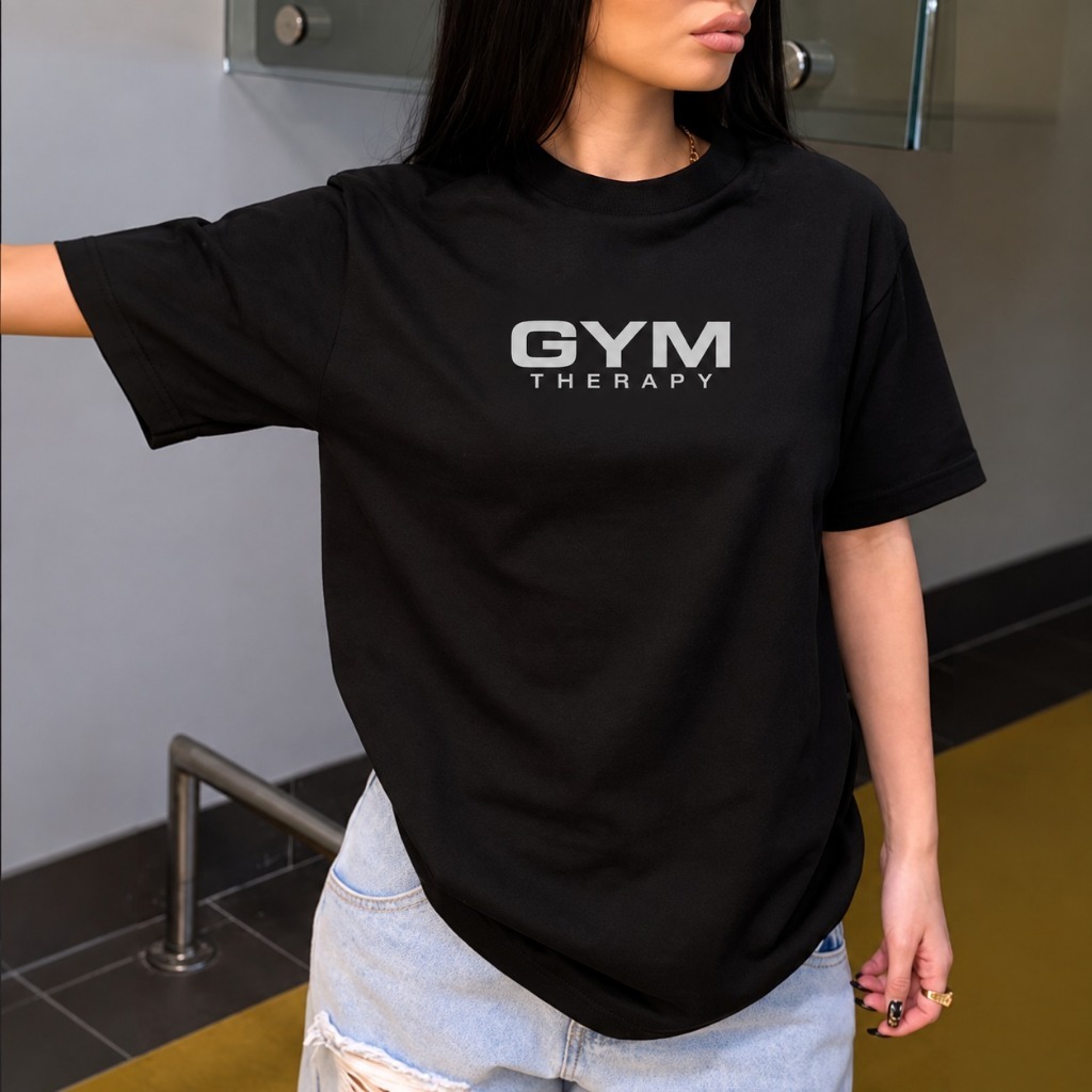 Camiseta Feminina Academia Oversized 100% Algodão Fitness Estampada para Treino e Corrida