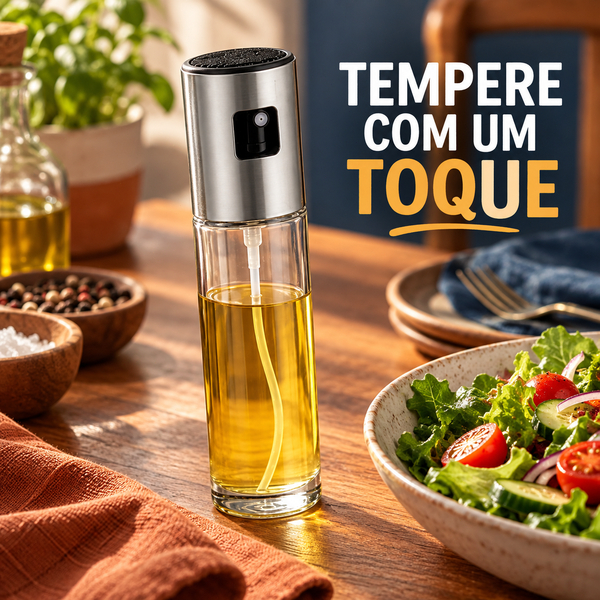 Borrifador de Óleo Culinário em Vidro com Spray Manual Uniforme para Azeite, Saladas, Frigideira, Churrasco e Air Fryer