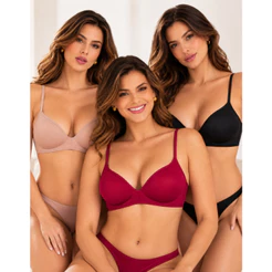 Sutiã Love Secret Camiseta Sem Aro Bojo Conforto Poliamida Alças Regulaveis