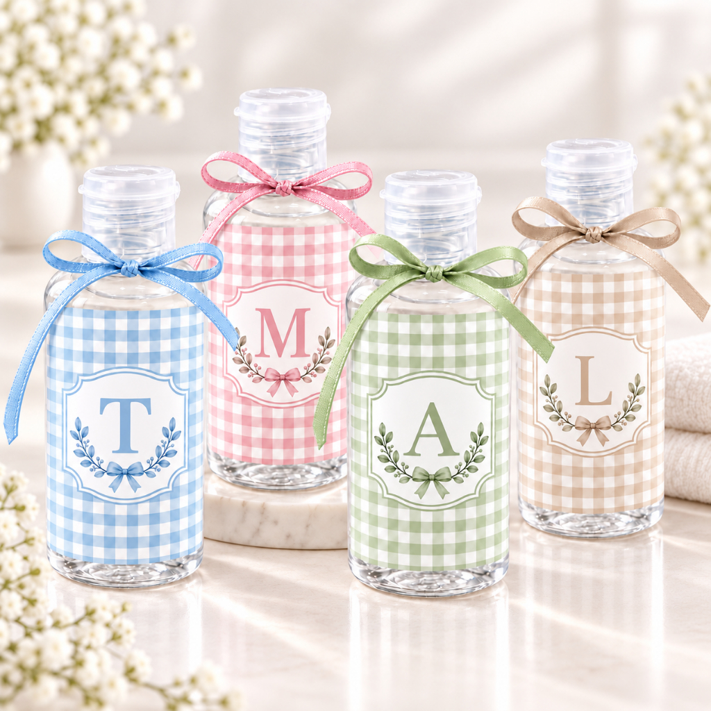 Lembrancinhas Personalizadas Álcool Gel 60ml Maternidade Nascimento Chá Revelação - Frasco Vazio - Fazemos todos os tema