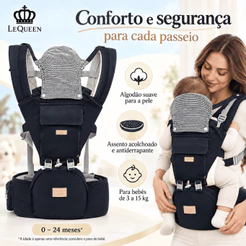 Canguru Bebe Passeio Lequeen Original Confortável Resistente Reforçado