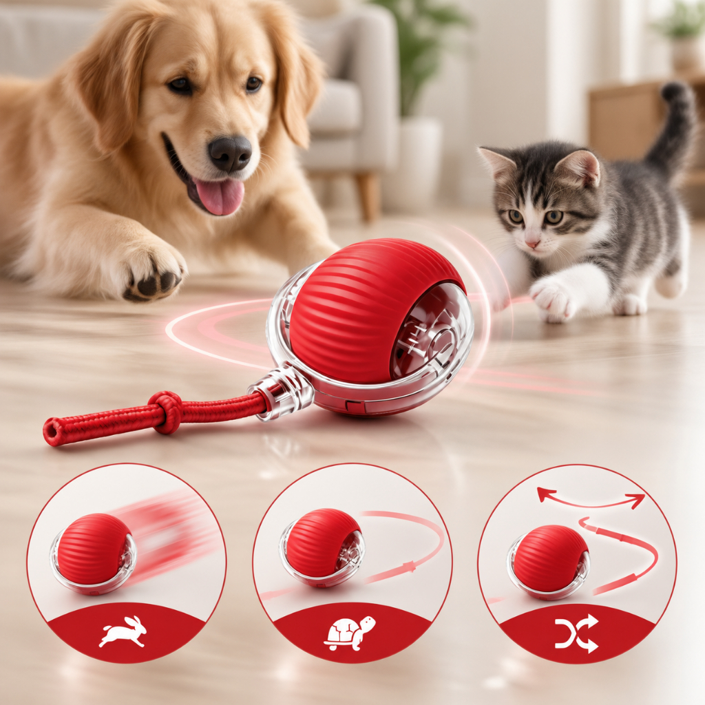 Bola Automática Inteligente Para Cães E Gatos Brinquedo Interativo Elétrico De Rolamento Recarregável Pet Filhotes