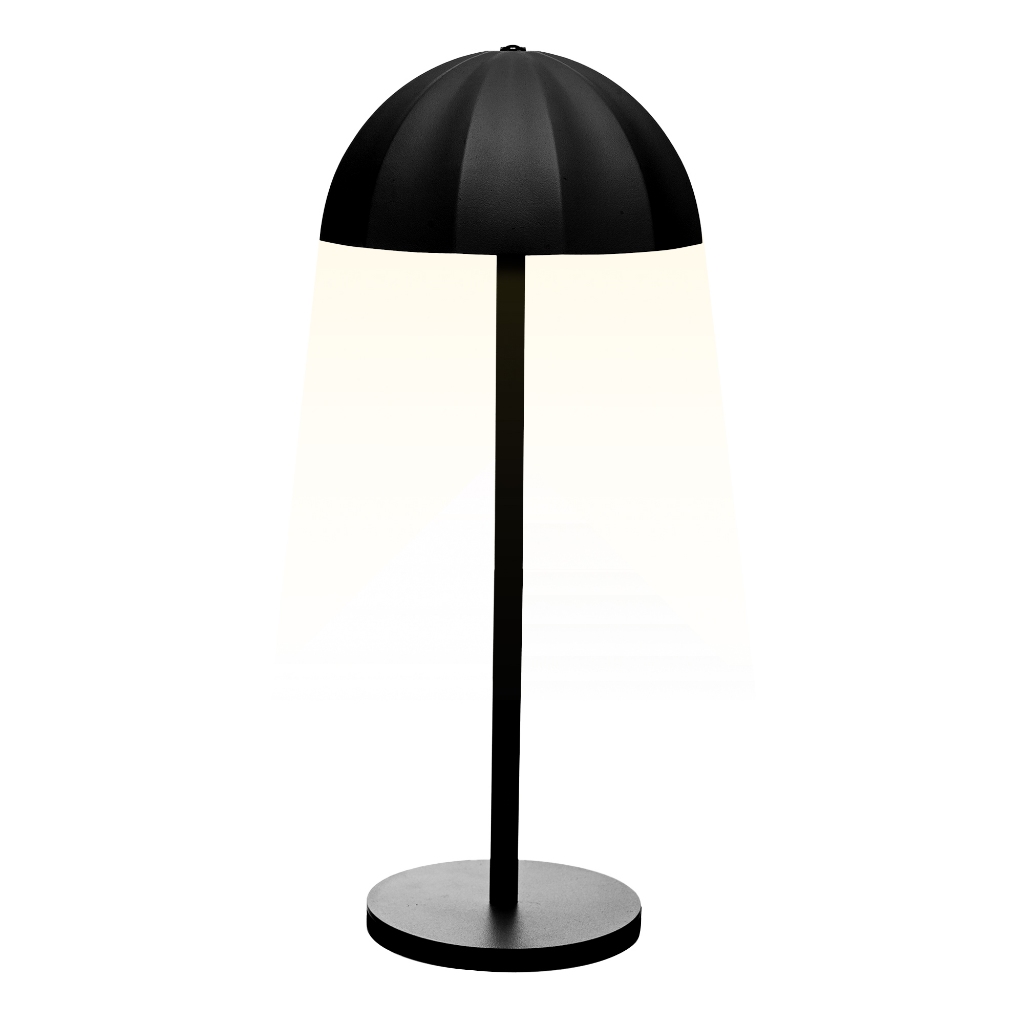 Luminária de Mesa LED 3 Tons USB Sombria 34cm Preta Plástico Recarregável Wolff Quarto Escritório Leitura Casa Pequeno