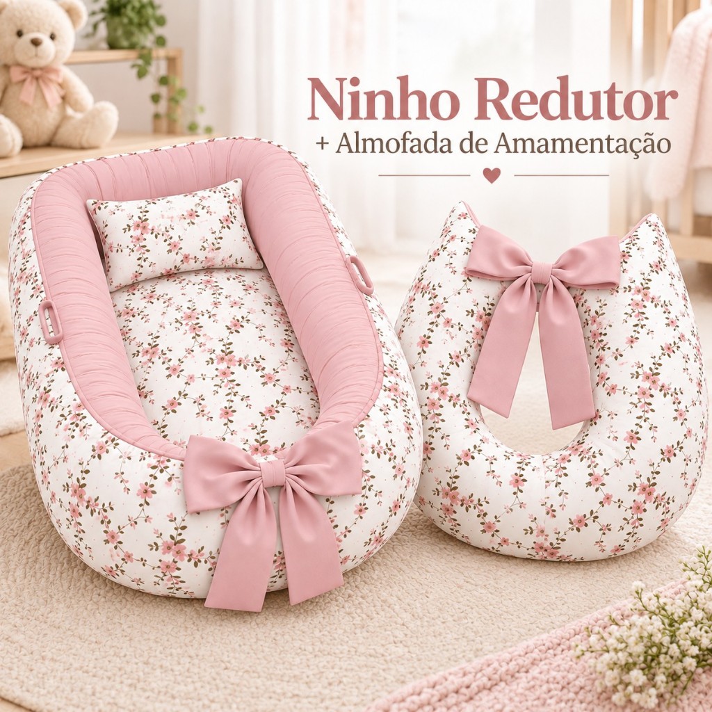Kit Ninho Redutor de Berço e Almofada de Amamentação