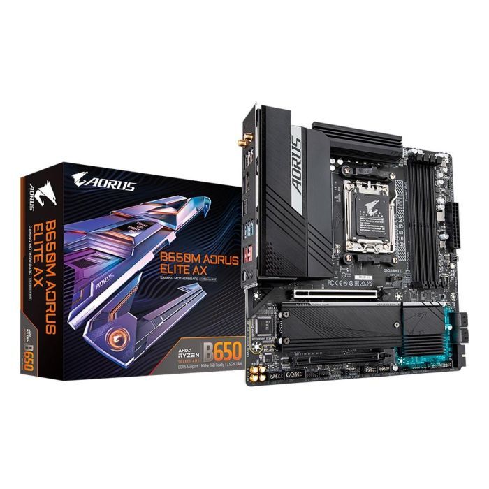 Placa Mãe Gigabyte B650M Aorus Elite AX WiFi AM5 DDR5 mATX