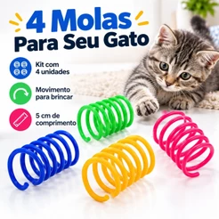 Brinquedos Para Gatos Mola Maluca Interativa Colorida Antiestresse Gatinhos Chutar e Correr