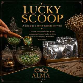 Lucky Scoop Alma Joias Caixa Surpresa Aço Inoxidável Sorteada na Hora Colar Anel Brinco Pulseira