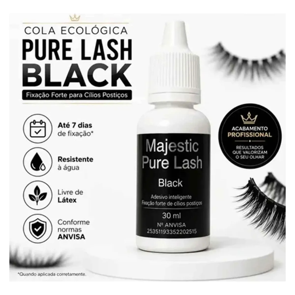 Majestic Pure Lash: Cola De Cílios Sem Tóxicos Black ou Clear