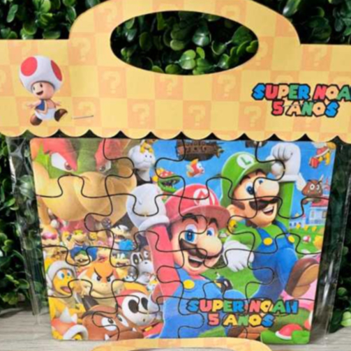 Kit 5/10/15/20 Unidades Quebra-Cabeça 16 peças MDF Personalizado Lembrancinha Festa Infantil Nome e Idade