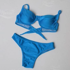 Biquíni Feminino Aro Meia taça calcinha larga elegancia verão tecido beach gloss poliamida bojo removível com forro