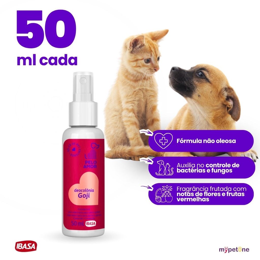 Deocolonia Goji Pelo Amor 50ml Para Cães e Gatos - Ibasa